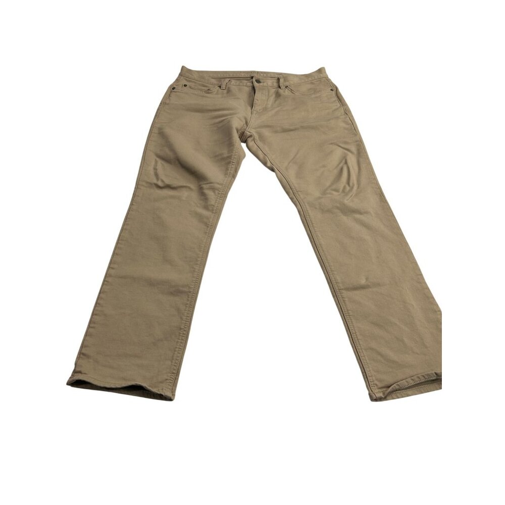 Banana Republic The Traveler Mens Slim Fit Khaki Pants 34x30 Beige Cotton Blend